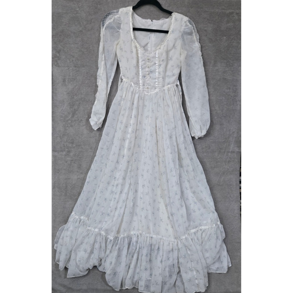 Vtg Gunne Sax Dress‎ Sz 5 Floral Cottagecore Prairie Milkmaid Romantic Victorian - Picture 6 of 16